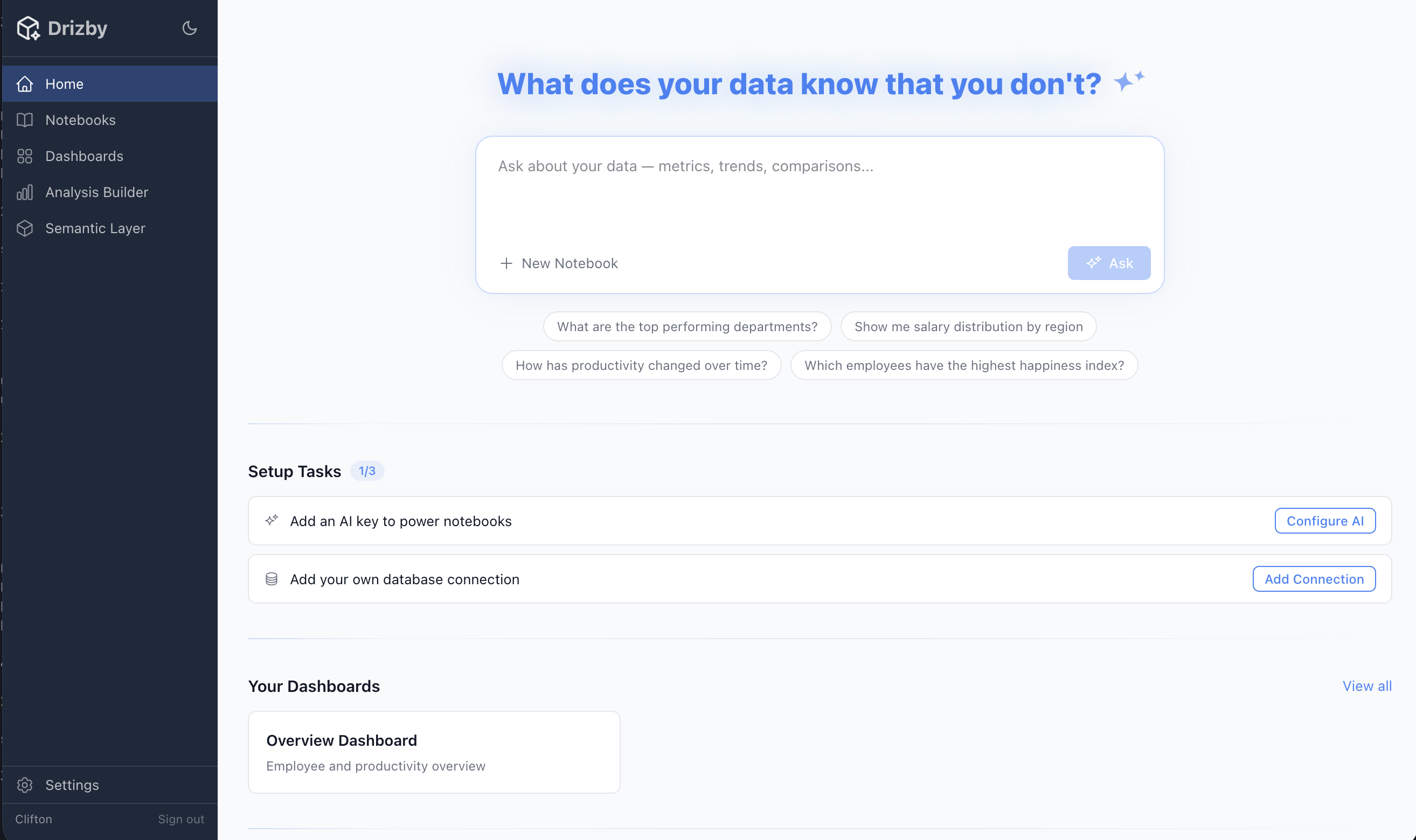 Drizby: An Open Source BI Platform Built on a Semantic Layer (and why I built it)